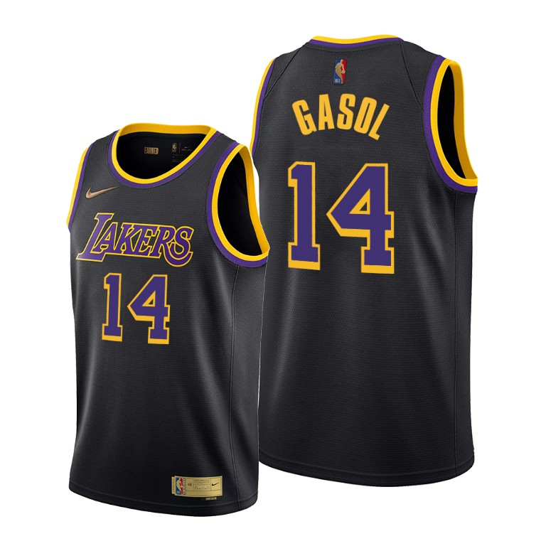Men's Los Angeles Lakers Marc Gasol #14 NBA 2020-21 Earned Edition Black Basketball Jersey KKH5483AQ